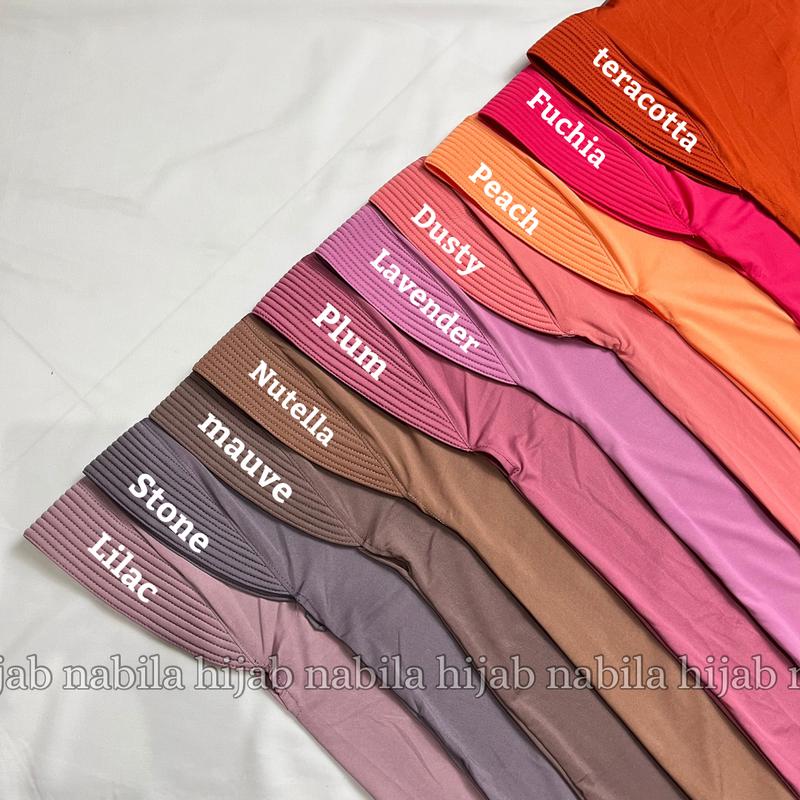 Paket Usaha Bergo Amira Jersey 7 Pcs Size L Polos Non Label - Bisa Pilih Warna - Coklat, Hitam Kerudung Busa Nyaman 1