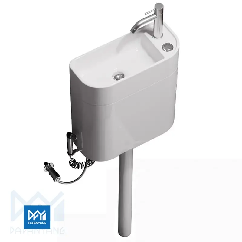 Kloset Jongkok Flush 1 Set Dengan Water tank Wastafel Keramik Model Terbaru | Toilet Jongkok Flush Water Tangki Wastafel Ceramic WC 2