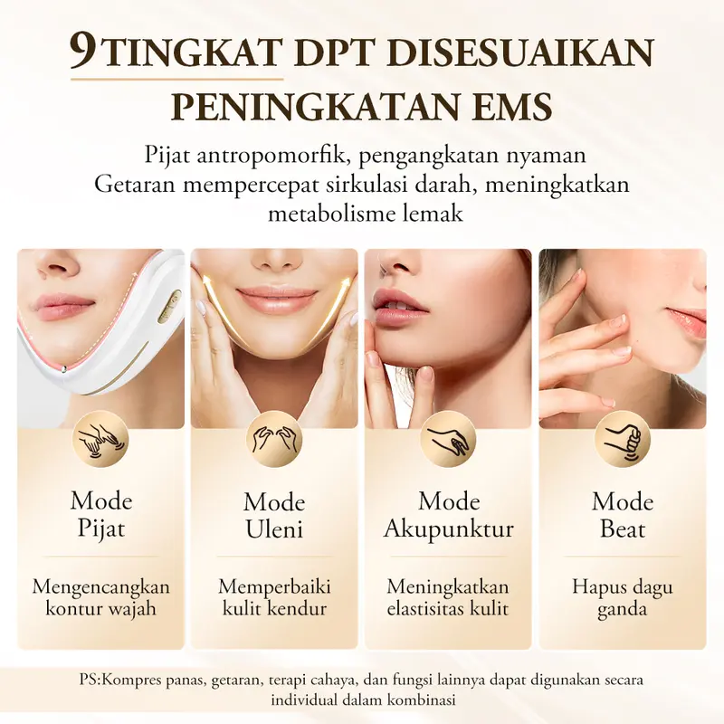 ANLAN Alat Pijat Terapi Pelangsing Wajah Bentuk V Ems Alat Kecantikan Dagu Alat Pijat untuk Mengencangkan Wajah 3