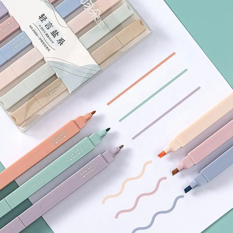KYUKA Highlighter spidol stabilo set Marker pen 2 in 1 pastel untuk alat tulis kantor sekolah / set dan satuan Stationery 6