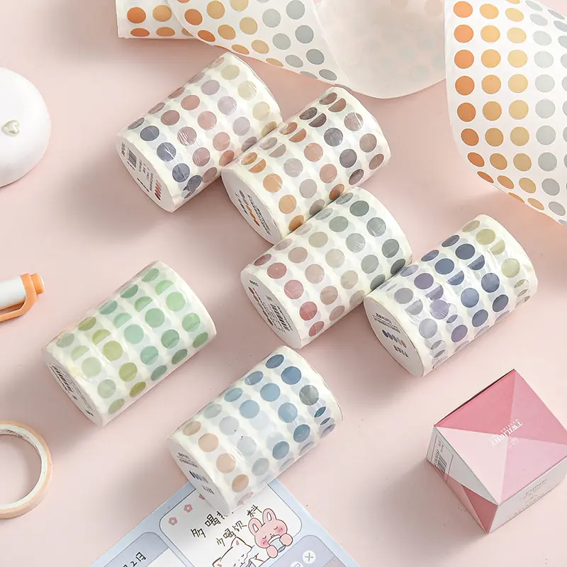 Băng Dính Dính Washi, Phong Cách INS, Chấm Bi Màu Morandi, Thích Hợp Để Nhật Ký, Sổ Tay, Đồ Trang Trí, Ghi Nhớ Ảnh, Nhãn Dán Cố Định 5
