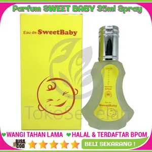 Parfum SWEET BABY Bin Ali Original 35ml EDP Spray Ukuran Besar - Parfum Unisex Tahan Lama - Minyak Wangi Arab BPOM - Parfum Original Murah - Parfum Bayi Tahan Lama - Bisa COD