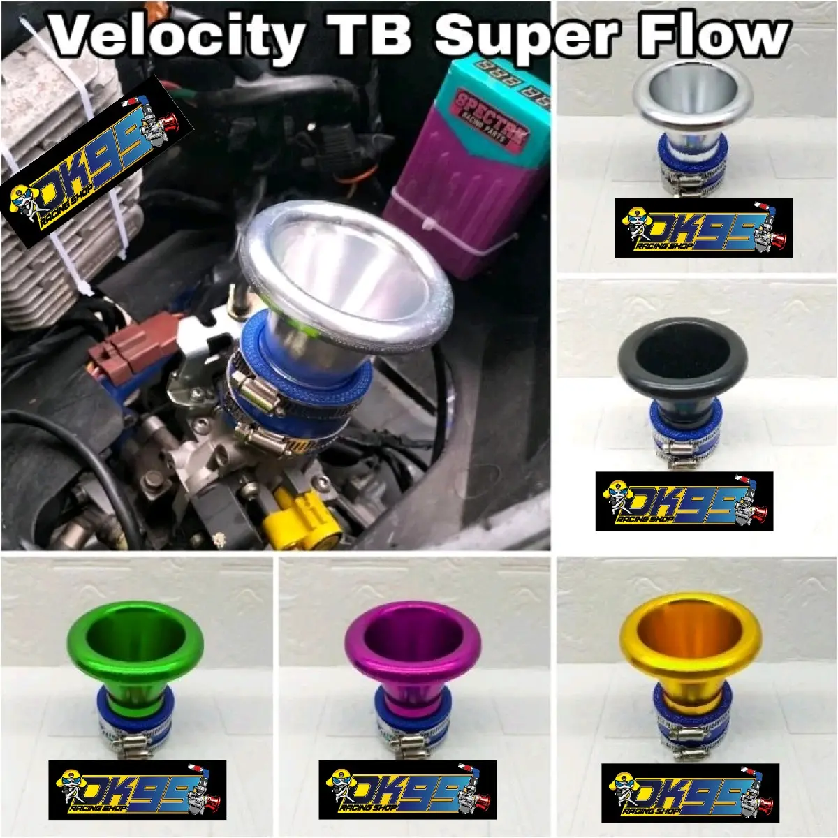 Velocity throttle body downdraft super flow tb 26 28 30 32 34 36 universal nmax aerox pcx vario beat Motorcycle