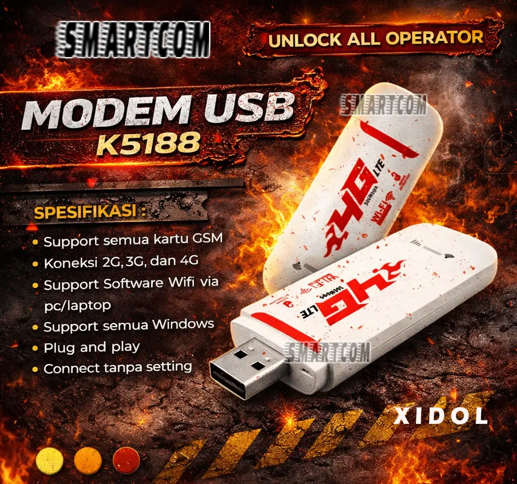 Modem Wifi Mifi 4G Modem USB 500mbps Xidol K5188 Unlock All Operator