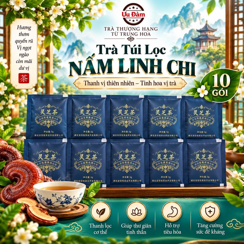 Ưu Đàm Trà Linh Chi Dạng Túi Lọc, Gói Riêng Vệ Sinh, Hương Dịu Dễ Uống, Phù Hợp Thưởng Thức Tại Nhà Hoặc Mang Theo