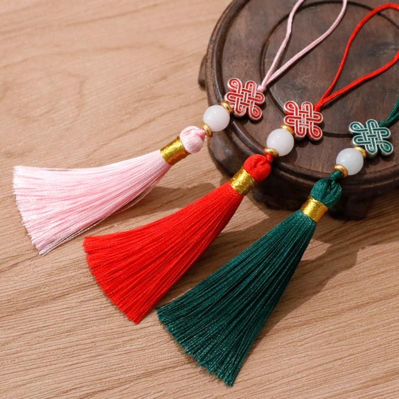 Mặt Dây Chuyền Tua Rua Nút Thắt Trung Quốc, Tự Làm, Đầy Màu Sắc, Đồ Trang Trí Treo, Thủ Công, Mặt Dây Chuyền Ốp Điện Thoại Tua Rua, Phong Cách Trung Quốc, Thích Hợp Cho Quần Áo Và Phụ Kiện Túi 6