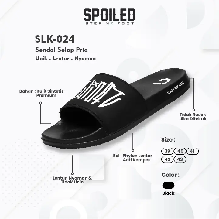 Sendal Slide Cowok Laki - Laki Sandal Selop Pria Slip On Distro Kekinian Santai Murah Premium Original SLK 024 Terbaru