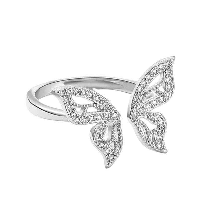 Sterling Silver Butterfly Rings Elegant And Exquisite Craftsmanship Rings For Women Sterling Rings 0