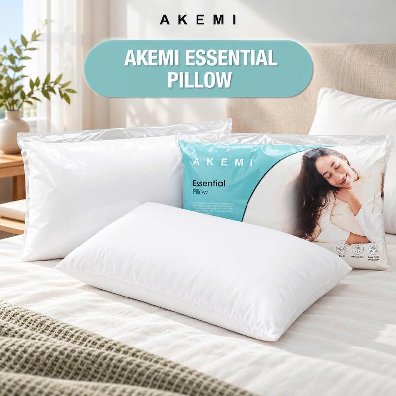 Ruột Gối Sợi Microfiber Mềm Mại, Hỗ Trợ Tư Thế Ngủ AKEMI ESSENTIAL - 48cm x 74cm