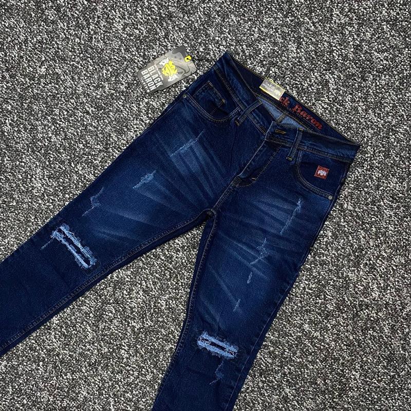 Celana jeans panjang sobek pria BLACK BARON slimfit 28-33 Keren Nyaman 2