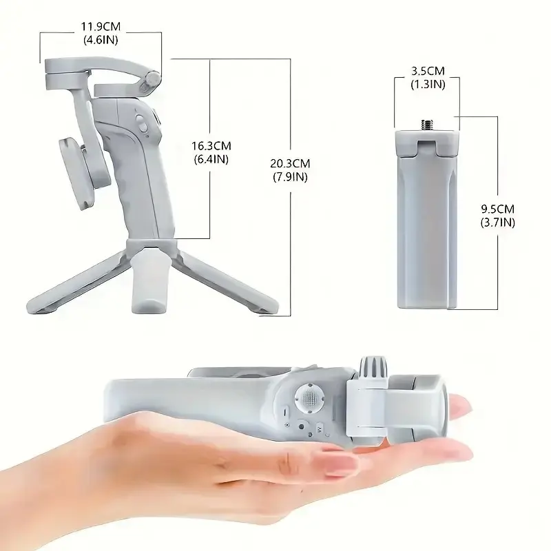 Three-Axis PTZ Intelligent Stabilizer - Face Recognition, Anti-Shake, LED Fill Light, Selfie Stick, Rechargeable Lithium Battery, Wireless, USB Charging, Compatible With Apple And Samsung Mobile Phones Birthday, Christmas, Festival, New Year's Gift 1