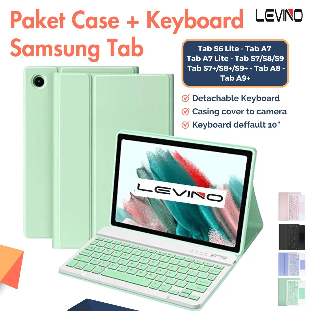 LEVINO Magnetic Case Keyboard Bluetooth Wireless Magic Keyboard Compatible For Casing Samsung Galaxy Tab S6 Lite A7 A7lite S7 S8 S7/S8 Plus