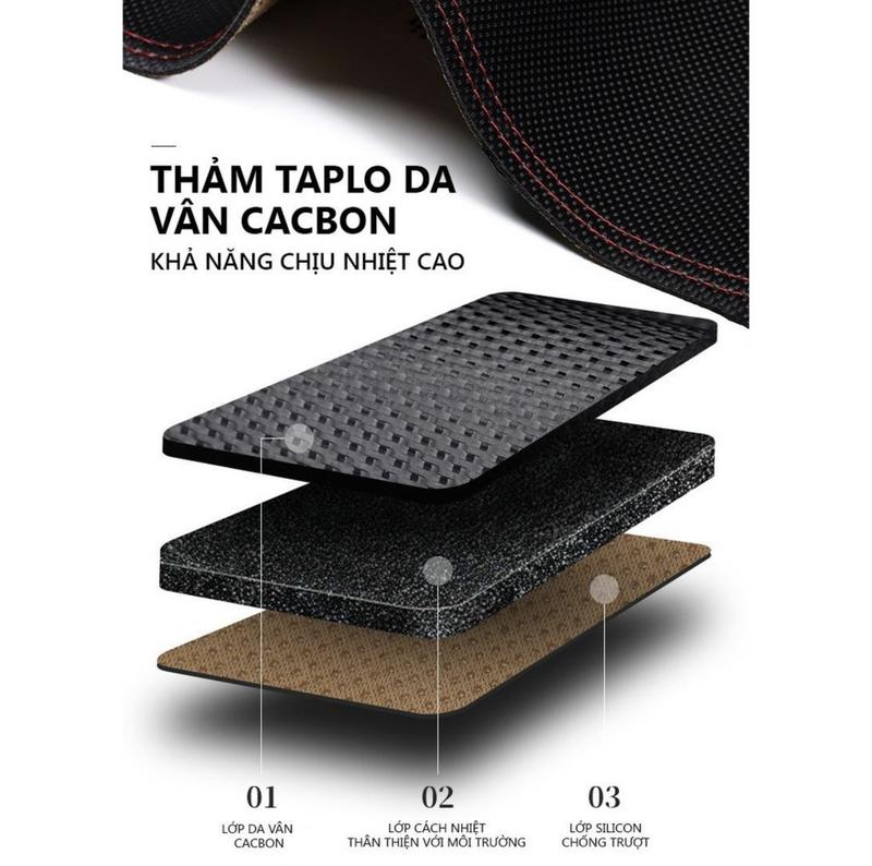 Thảm Taplo Ô Tô Hyundai i10, Accent, Elantra, Creta, Tucson, Santafe Da Vân Cacbon, Nhung Lông Cừu 4