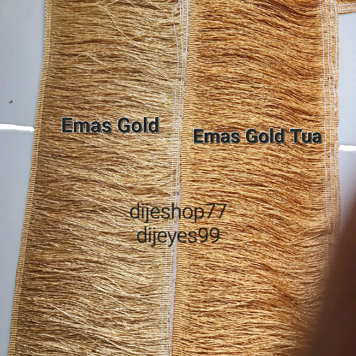 renda rumbai emas gold 15 cm untuk kostum selempang kaftan baju adat kostum line dance kostum tari