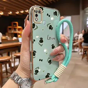 Casing Untuk Infinix Hot 10 Play Hot 11 Play Case Casing Bunga Teh Gunung Graffiti pola Kasus tali plating ponsel HP Kasing Silikon Softcase