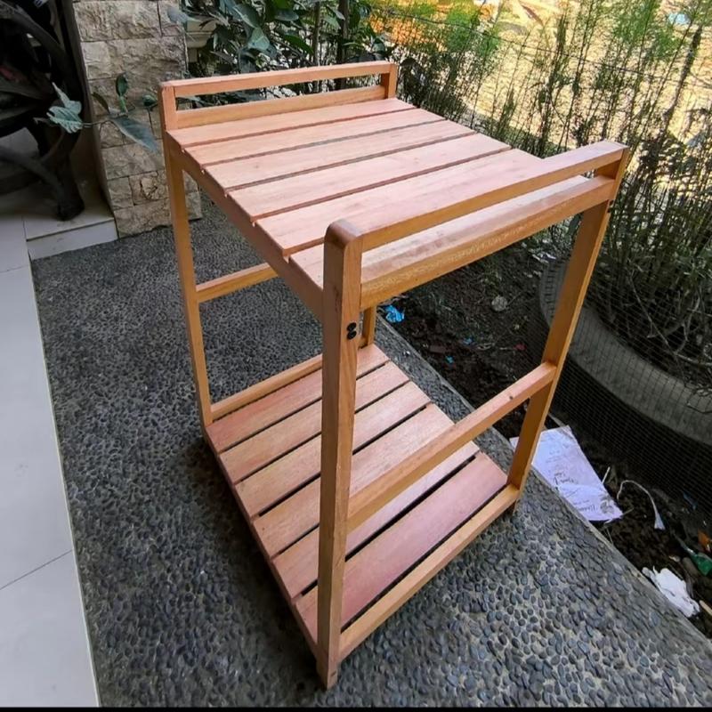 Rak kompor 1 tungku rak kompor 70cm kayu kokoh Buah 6