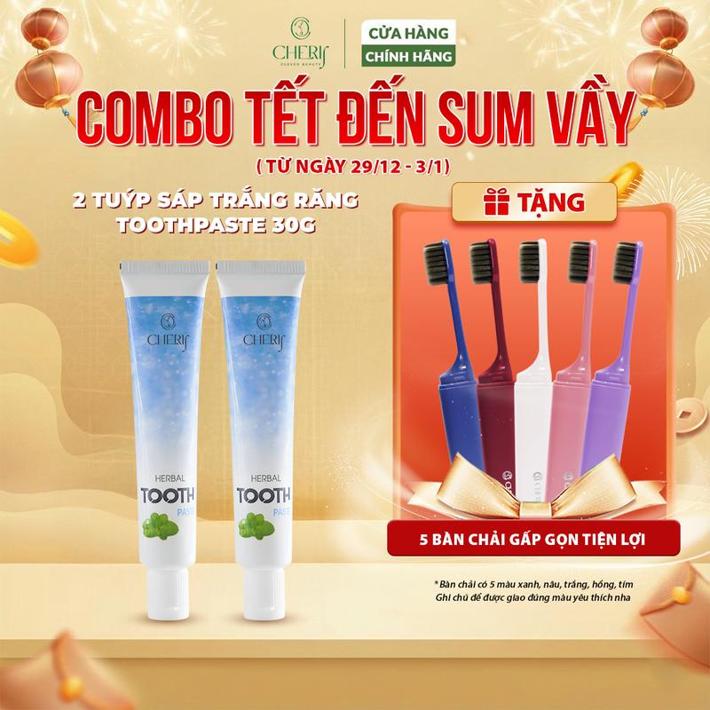 CD22 Tuýp 30g Combo 2 Sáp Trắng Răng Tooth Paste Dạng Tuýp 30g - Trắng Răng Thơm Miệng Sạch Mảng Bám - Kèm Thang Đo