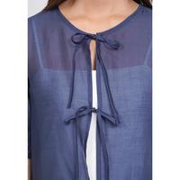Gambar Et Cetera Round Neck Puff Sleeve Sheer Blouse DARK BLUE - DARK BLUE, 4 dari et cetera Indonesia Kota Bekasi 3 Tokopedia