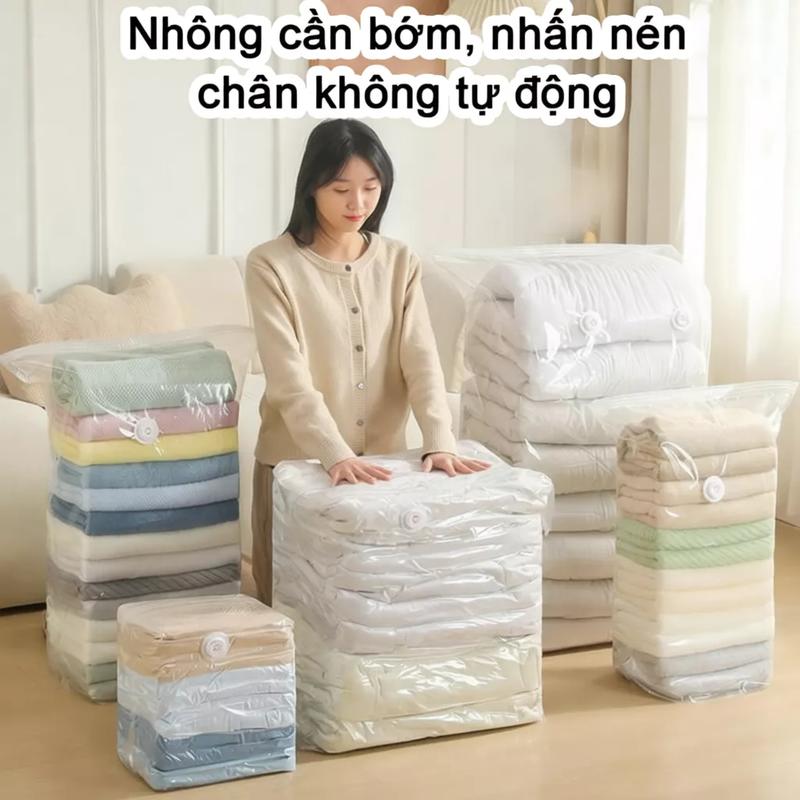 Túi nén chân không 3D không cần bơm, Túi đặc biệt cho quần áo Lưu trữ tại nhà…