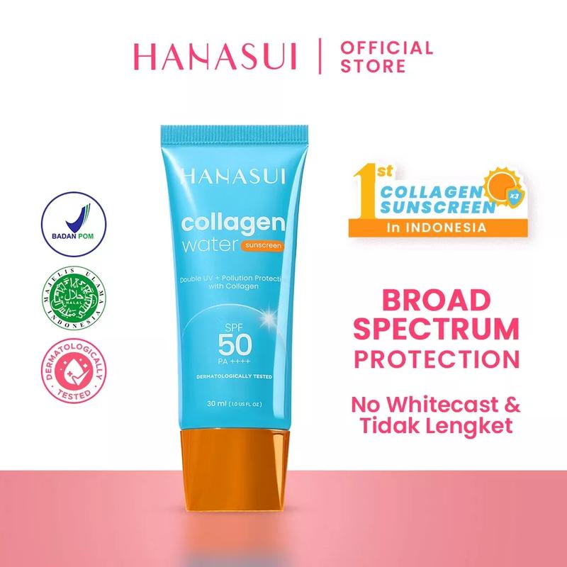 Hanasui Collagen Water Sunscreen SPF 50 PA++ SPF 30 PA ++/HANASUI Collagen Water Sunscreen 30ml BPOM 2