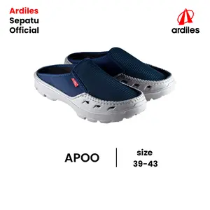 ARTIKEL LIVE APOO Sepatu Slip On Ardiles APOO Selop Nyaman Awet Bahan Eva Phylon Size 39 Sampai 43 Flat Pria Karet Shoes Kasual Hitam
