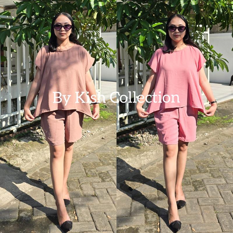 Babydoll Setelan Baju Tidur One Set Bali Baju Tidur Pendek Celana Piyama Wanita 4