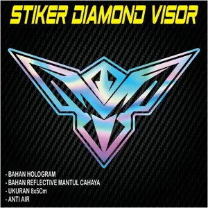 2pcs stiker cutting sticker diamond visor hologram reflective viral