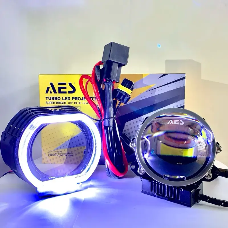 PAKET KOMPLIT Biled AES TURBO GEN 2 set 3 inch 55 Watt Cut Off FLAT Original AES BILED AES TURBO 2 3INC BLUELENS 0