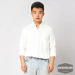 Kemeja Pria Polos Lengan Panjang Putih White Oxford Ada Big Size Jumbo Pasti Promo