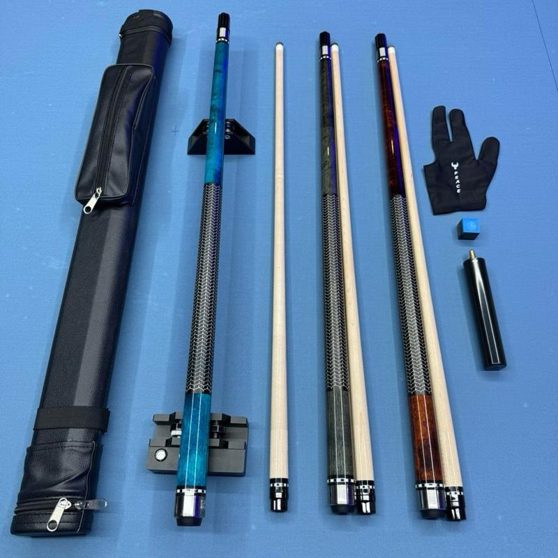 Combo gậy bida Tl-Cues thuần mộc đi kèm phụ kiện : bao da , găng tay , nơ và chuôi nối