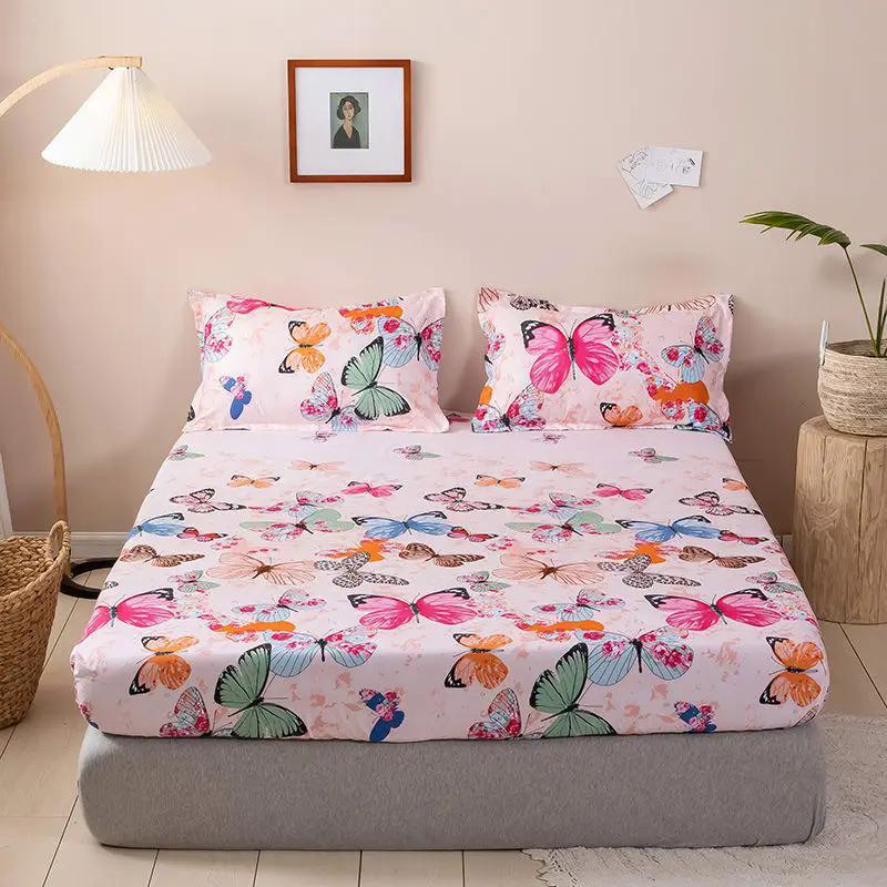 Product Introduction of Brushed Fitted Sheet Elastic Band Home Strap Bedding High-End Luxury Mattress Cover Bedsheet No Pillowcase Simple Multi Size Bed 19