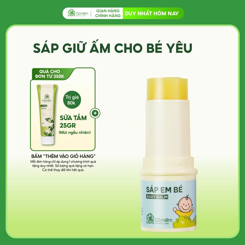 Sáp Em Bé Giúp Dưỡng Ẩm Mềm Da Và Giữ Ấm Bé Hương Tinh Dầu Dễ Chịu Cỏ Mềm 4gr