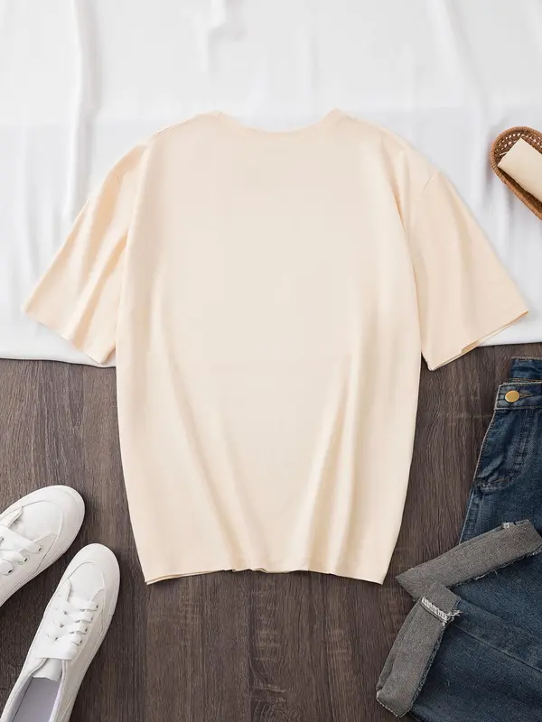 Women's 1989 Number Print Round Neck Tee, Vintage Trendy Casual Short Sleeve T-shirt for Daily Wear, Ladies All Seasons Outfit, Top 1
