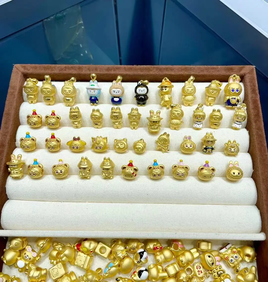 MM-jewelry 24K gold cartoon 999 full gold pendant bracelet live link