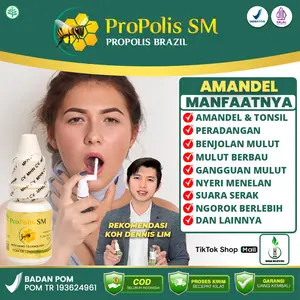 Propolis SM Membantu Meringankan Gejala Amandel - Propolis Murni 100% Propolis Brazil Asli BPOM RI Halal MUI - Kemasan Botol Plastik 6ml Original Toko Herbal Melayu Deli
