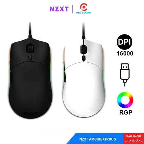 Chuột Gaming NZXT Lift Ambidextrous - Siêu Nhẹ, Cảm Biến Cao Cấp, Chính Hãng Bảo Hành 2 Năm