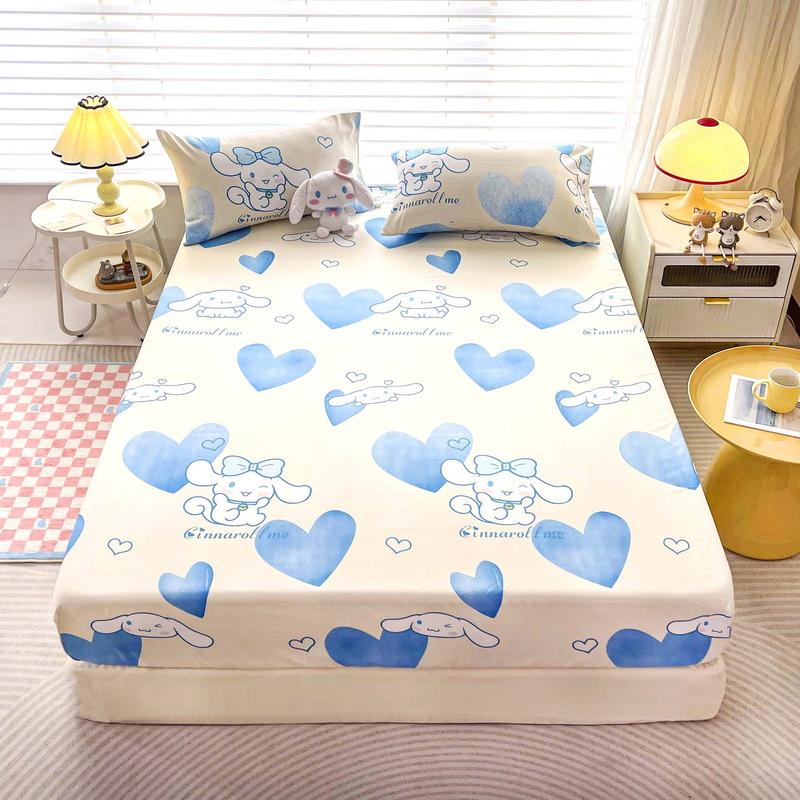 Cartoon style Premium Cotton 3in1 Bedsheet Cadar Single/Queen/King Size Fitted Bedsheet 950 TC Getah Keliling Free Pillowcase (Cadar Murah) cadar  tds 2
