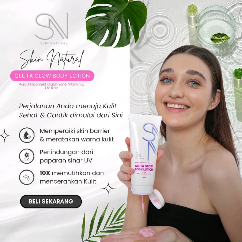 Skin Natural Gluta Glow Body Lotion Pemutih 10x Lebih Cepat BPOM - Perawatan, Mencerahkan, Memutihkan, Kosmetik, Aging, Hitam, Vitamin, Kusam, Tangan 3