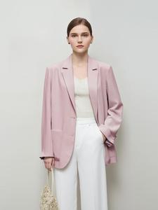 女性用リバーシブル・ラペル付き通勤スーツジャケット、カジュアルなゆったりブレザー、無地デザイン、オフィスや普段使いに最適
