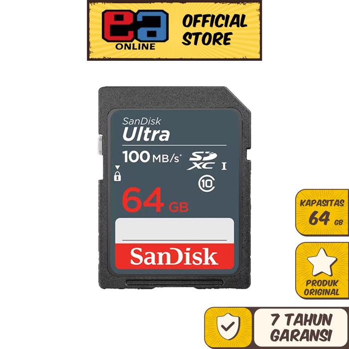 Gambar SanDisk Ultra SDHC Class 10 32GB / 64GB / 128GB 100MB/s - DUNR dari EAONLINE Kota Administrasi Jakarta Barat 5 Tokopedia