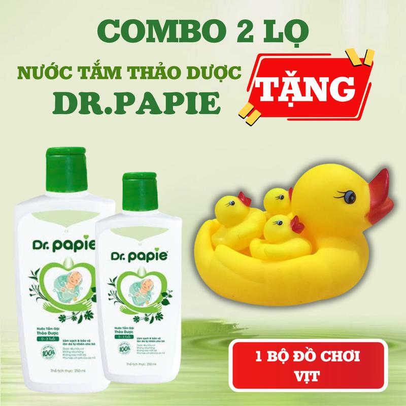 [Combo 2] Nước Tắm Thảo Dược Cho Bé Dr Papie Chai nuoctam  chobe