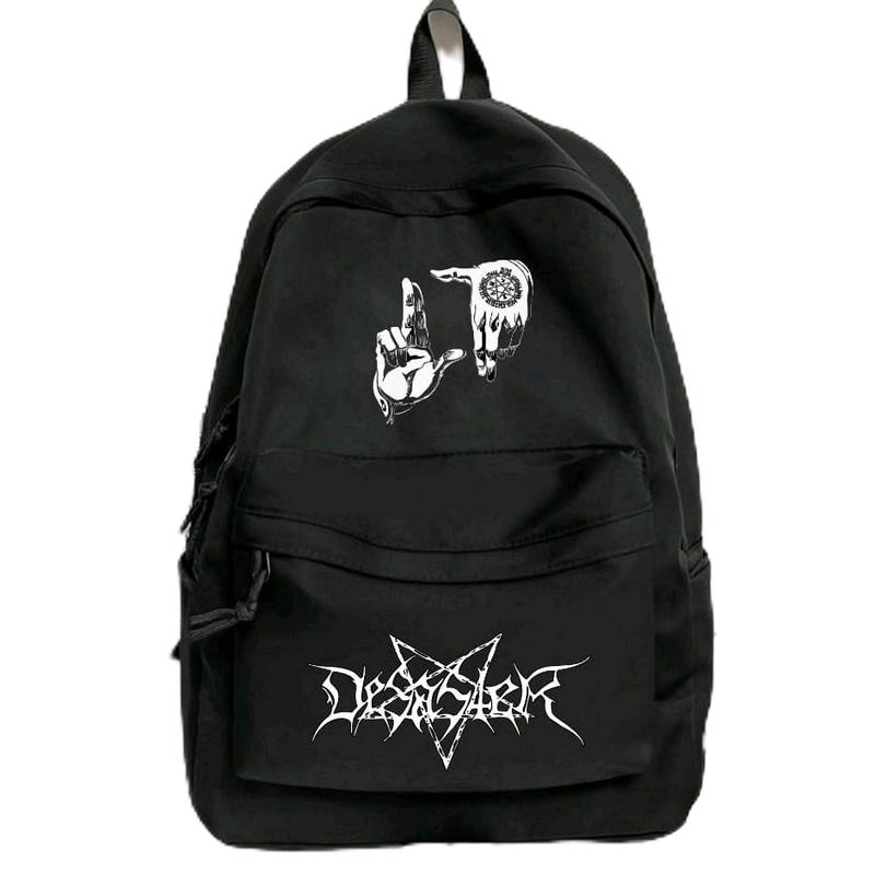 Kariemake -Tas ransel sekolah punggung cocok untuk Pria wanita (Unisex) Bahan kanvas D300 backpack Cewek Cowok 0