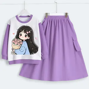 Setelan Rok anak perempuan   Usia 5-12 Tahun   one  set  anak  kelas  6  sd one  set  anak  remaja  14–15 baju  remaja  umur  14–15 style  anak  perempuan  6–12  tahun imporT 9–12