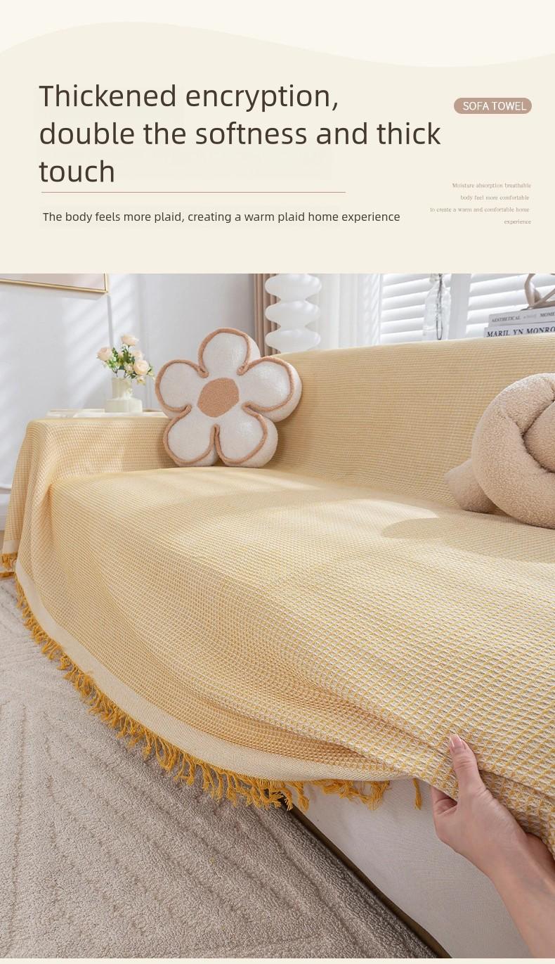 Warna murni Sofa Selimut Sofa Penutup Sarung Pelindung Sofa Antiselip  Selimut Sofa 1 2 3 4 Seater Sofa Blanket 3