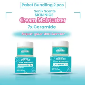 PAKET BUNDLING 2 PCS SKIN NICE 7x Ceramide Moisturizer Gel -50g/30g Moisturizer Krim pencerah Kulit Kering & Pelembab wajah Melembutkan