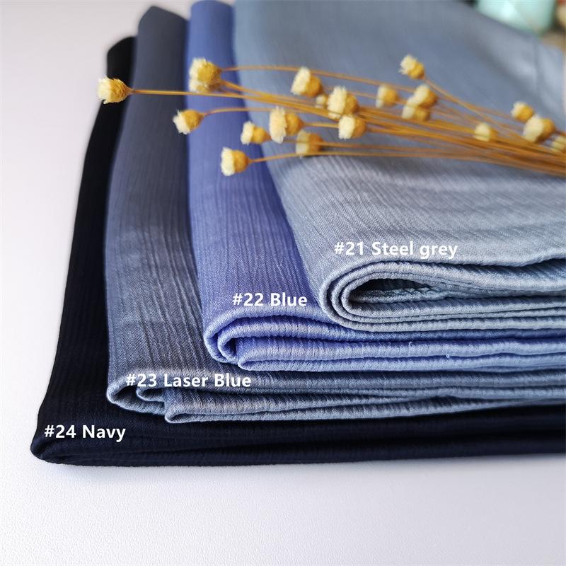 Product Introduction of Fashion Chiffon Hijab Crumpled Texture Instant Hijab Smooth Crepe Chiffon Hijab for Women Natural Pleated Gauze Smooth Crepe Breathable Headscarf Girl Fashion Plain Shawl Spring Scarf TUTU 15