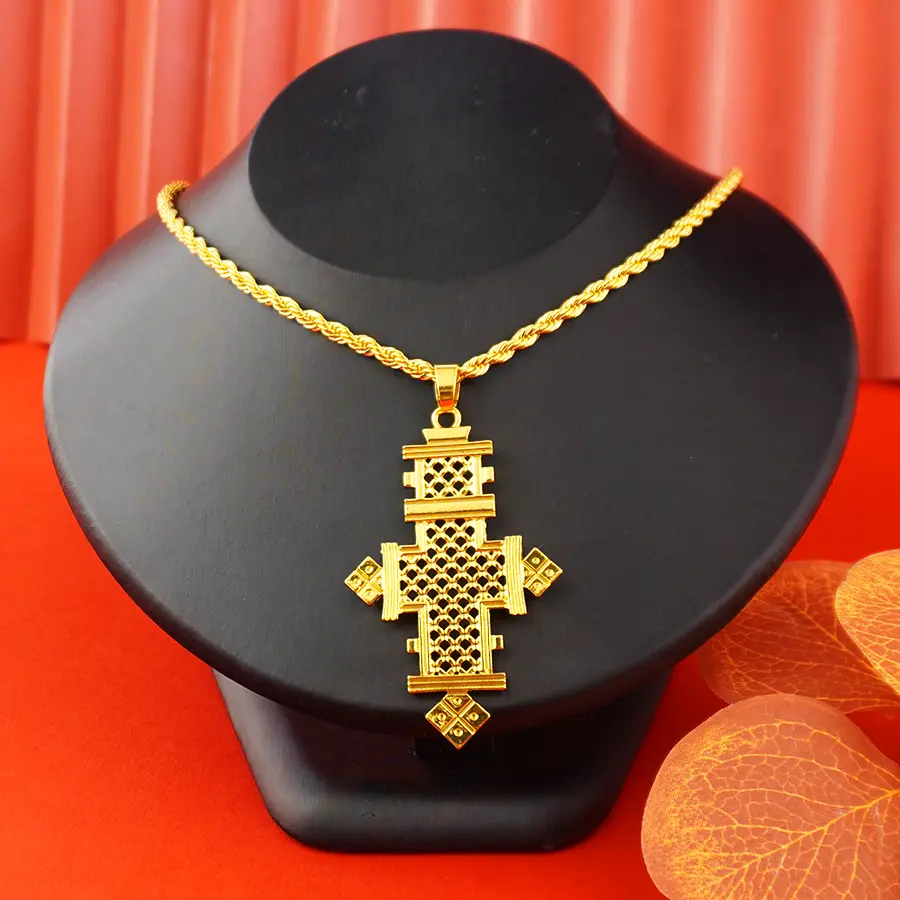 1Pcs hollow cross pendant necklace for Vietnamese Indian women and men's birthday party gift