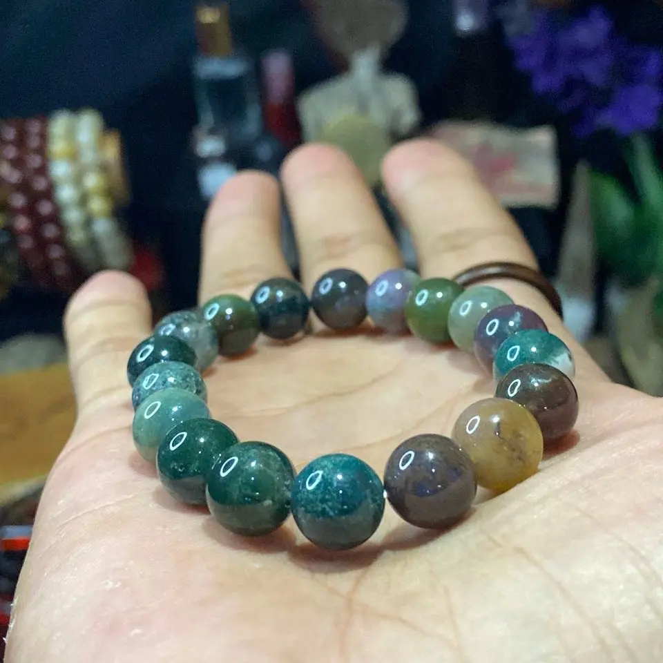 Top Gelang Unisexs Batu Giok Lumut Suliki manik khitan ring kalung spiderman y736