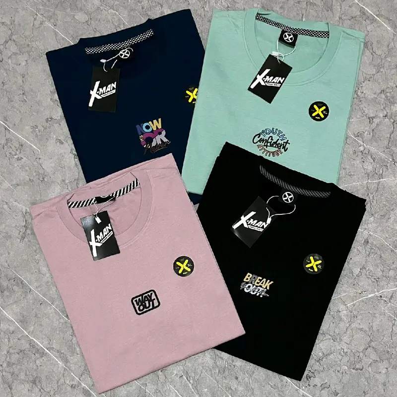 PAKET 4PCS 100RIBU KAOS distro, KAOS LENGAN pendek, SEMI katun, MOTIF RANDOM baju oblong atasan pria dan wanita Lengan Pendek 6