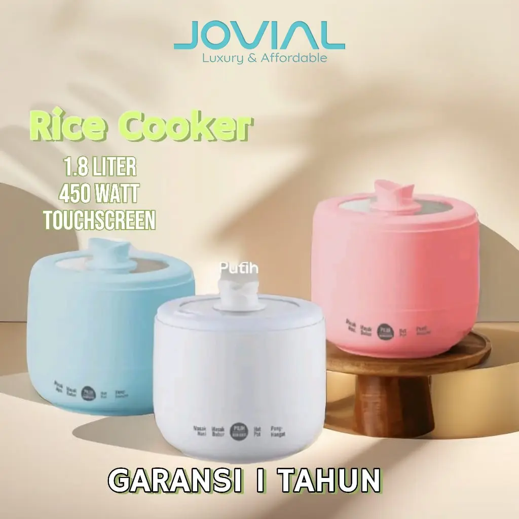 Jovial Magic com Mini Rice Cooker Mini / Touch control / Electric Cooker Travel Portable 450W Anti Lengket Panci Listrik